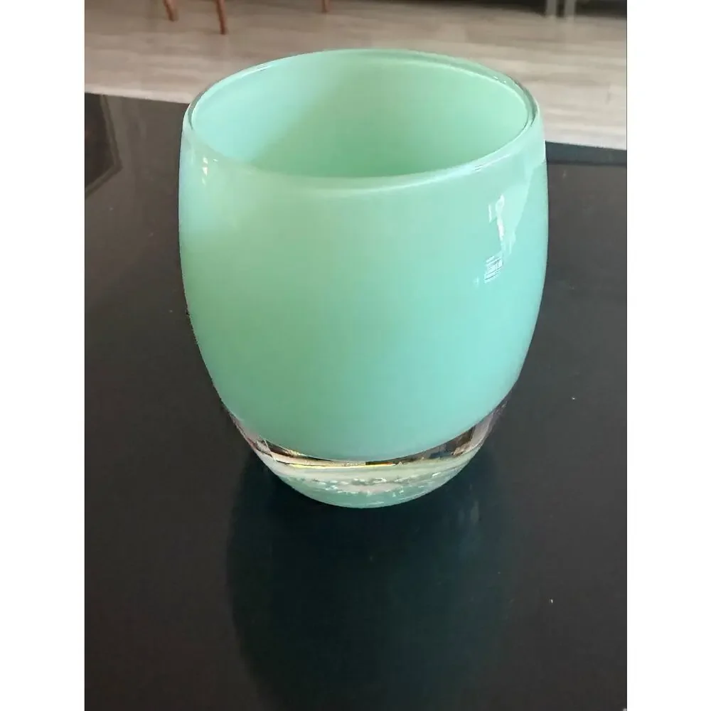 New no box Glassybaby Seafoam Glass Votive Candleholder